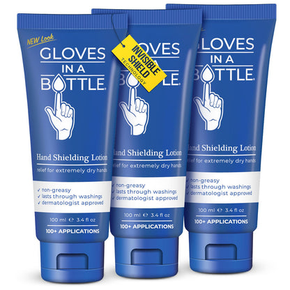 Gloves In A Bottle Shielding Lotion – 3 Pack 3.4oz Tubes | Hydrating, Protective Skin Shield