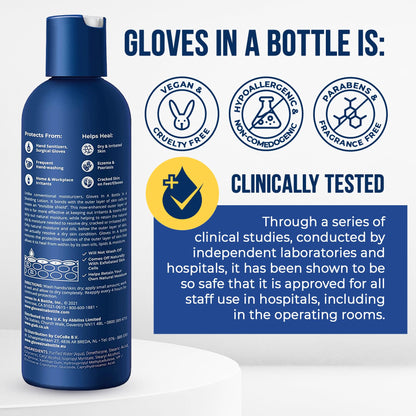 Gloves In A Bottle Shielding Lotion for Dry, Itchy Skin — 8 oz (12 Pack) | Hypoallergenic & USA Made