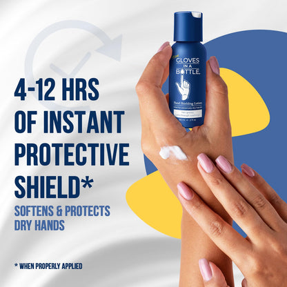 Gloves In A Bottle Shielding Lotion 6-Pack – Fragrance-Free, Grease-Less Dry Skin Moisturizer (2oz / 60ml)