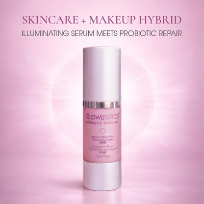 Glowbiotics Probiotic HydraGlow Illuminating Serum Pink – Hydration, Glow, Hyaluronic Acid & Probiotics, 1 Fl Oz