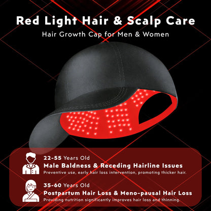 GlowFars Red Light Hair Growth Cap – Wireless, 4-Wavelength + Pulse Mode