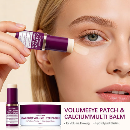 GLPYUEW Calcium Multi Balm Stick & 60 Hydrogel Eye Patches – Dual-Effect Eye Care Set