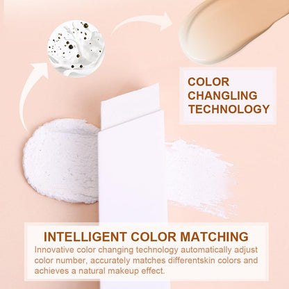 GLSFACE Color Changing Foundation Stick — Light to Medium, Matte Finish, Dual-Ended with Brush