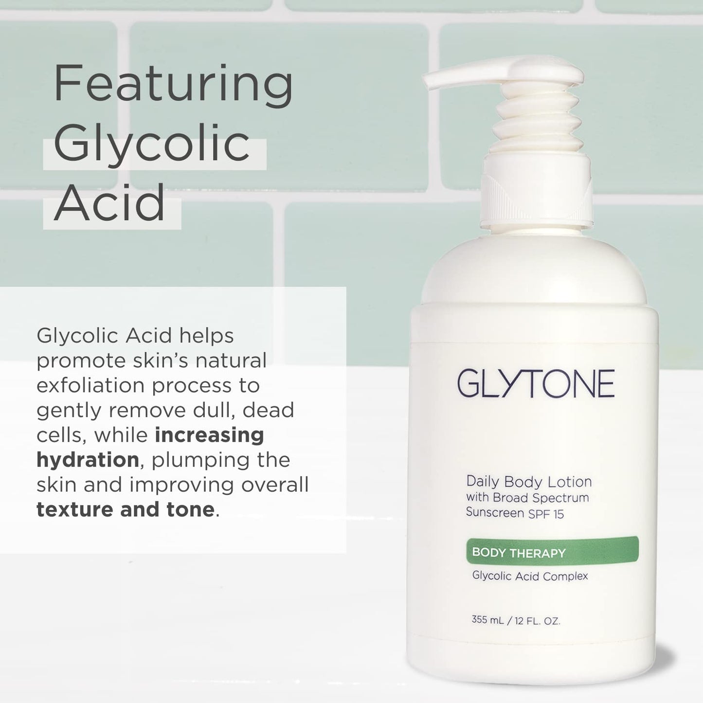 GLYTONE Daily Body Lotion SPF 15 – Broad Spectrum Sunscreen with Glycolic Acid & Shea Butter