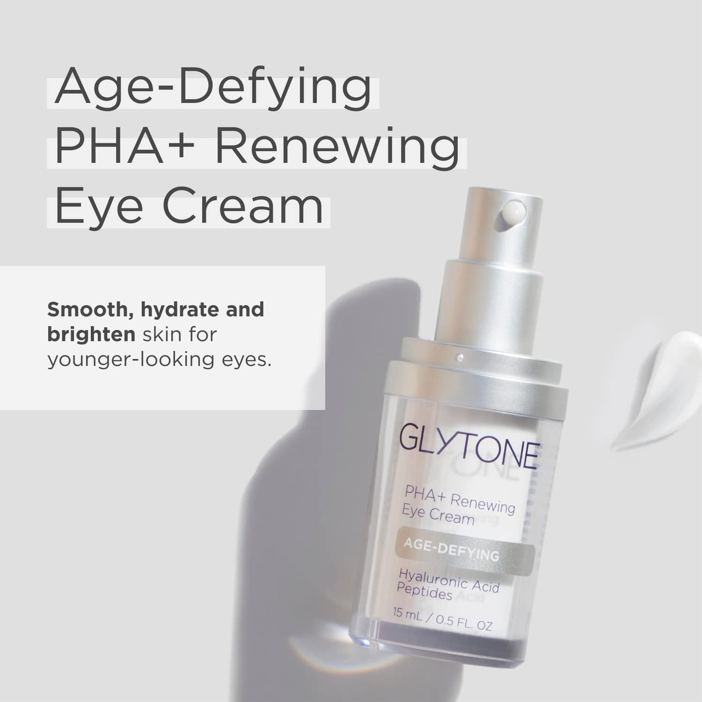 Glytone Age-Defying PHA+ Renewing Eye Cream | Puffiness, Dark Circles & Wrinkles | 0.5 Fl Oz