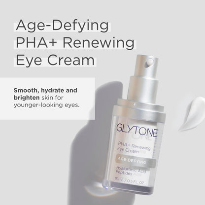 Glytone Age-Defying PHA+ Renewing Eye Cream | Puffiness, Dark Circles & Wrinkles | 0.5 Fl Oz