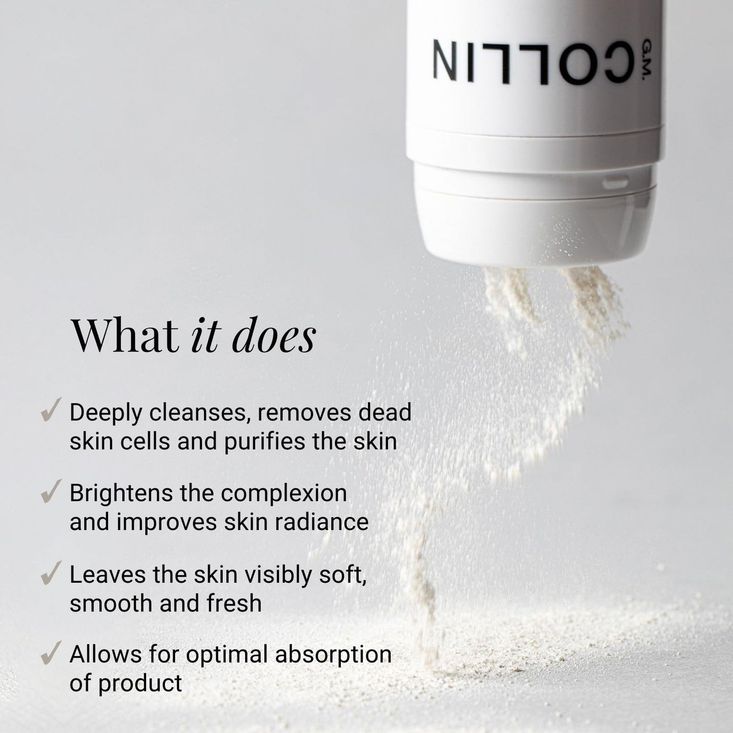 G.M. COLLIN Active Exfoliant Powder – Gentle Daily Exfoliating Cleanser with Salicylic Acid, Papaya Enzyme & Niacinamide