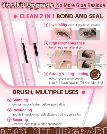 Goddvenus Brown Wispy Lash Clusters Kit – Manga Eyelashes, Natural Clusters, DIY Anime C Curl, Waterproof