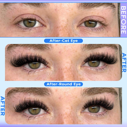 Goddvenus Lash Clusters Kit Wispy Lashes: Mixed 12mm-16mm with Bond & Seal, DIY Cat-Eye Lashes