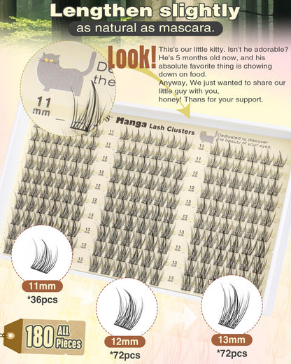 Goddvenus Natural Lash Clusters Kit | Wispy C-Curl Lashes with Tweezers