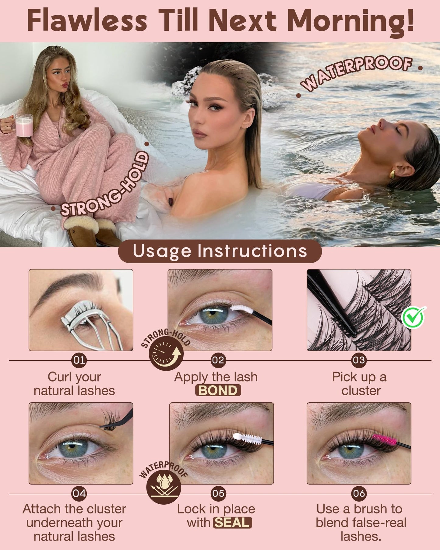 Goddvenus Wispy Lash Clusters Kit – DIY Lash Extensions, 10–16mm C Curl
