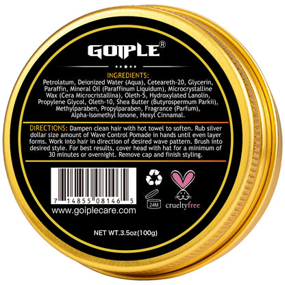 Goiple Wave Pomade Soap Bar with Wooden Holder — 360 Wave Training & Strong Hold for Black Hair
