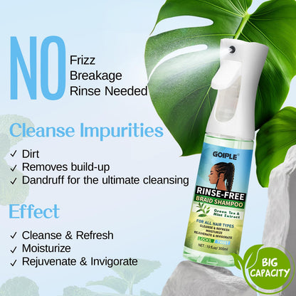 Goiple 10oz Rinse-Free Shampoo for Braids | No-Water Cleanse for Locs, Twists & Weaves