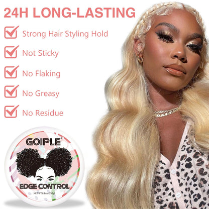Goiple 8.8oz Edge Control Wax for Women – Strong Hold, Non-Greasy, No Flaking | Sweet Peach