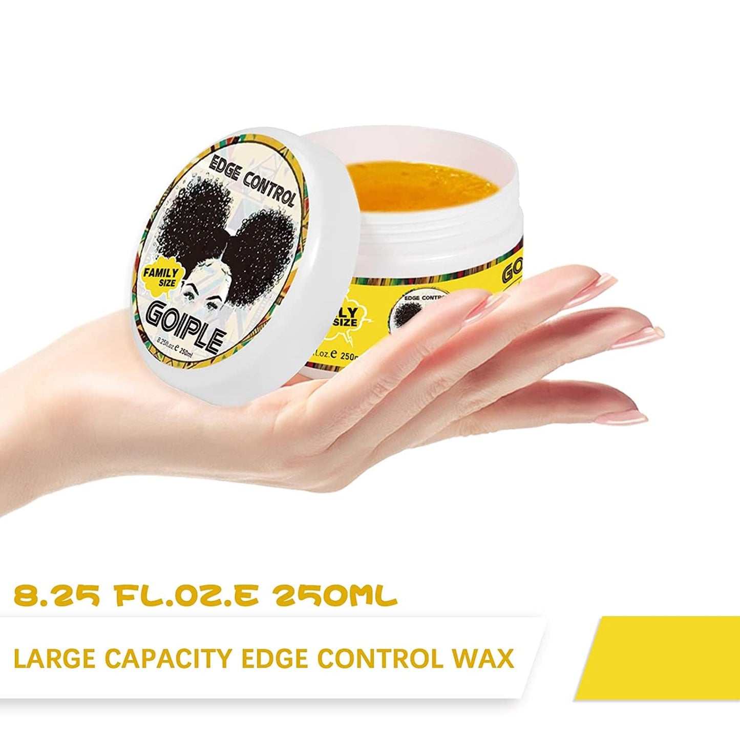 Goiple 8.25oz Edge Control Wax - Pineapple, Non-Greasy, Extreme Hold, Water-Based