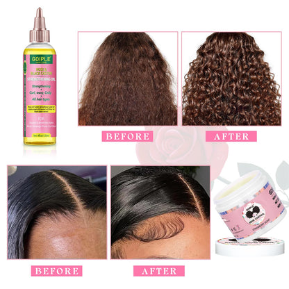 Goiple Edge Control Wax for Women | Strong Hold + Rose & Castor Oil Hair Care Kit