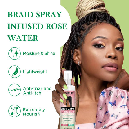 Goiple Braid Spray Rose Mint for Dreads & Locs – Rose Water & Rosemary Oil Kit