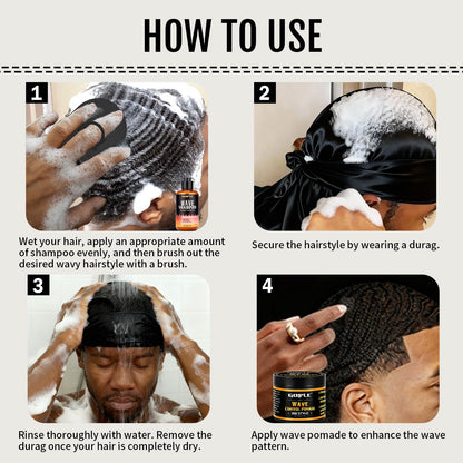 Goiple Natural Wave Pomade – Strong Hold, Easy Wash, 360 Wave Training for Black Men