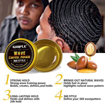 Goiple 360 Wave Shampoo & Strong Hold Pomade Kit for Men
