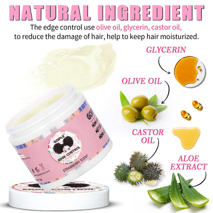 Goiple Edge Control Wax for Women | Strong Hold + Rose & Castor Oil Hair Care Kit