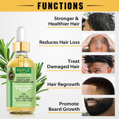 Goiple Natural Wave Pomade Set - Strong Hold, 360 Wave Training, Rosemary Oil Kit