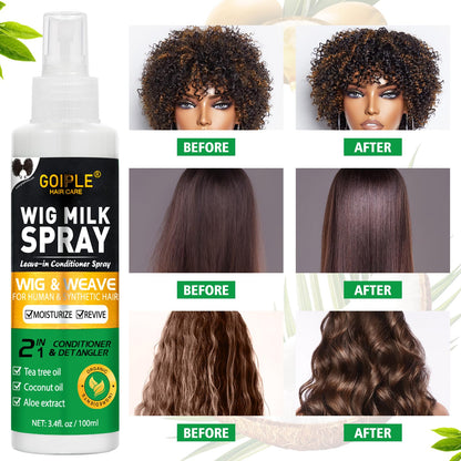 Goiple Wig Milk Spray 2-in-1 Leave-In Conditioner & Detangler for Synthetic Wigs (3.4 fl oz)