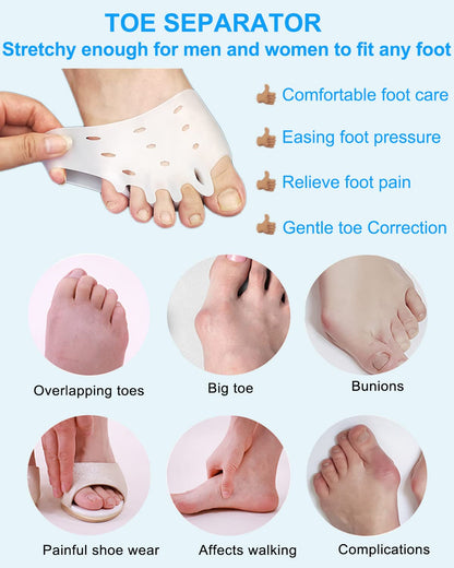 Golbylicc 4 Pairs Metatarsal Gel Pads & Toe Spacers – Bunion & Hammertoe Corrector