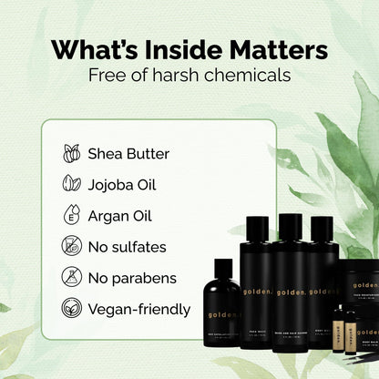 Golden Grooming The Unbearded Bundle — Clean Face & Fresh Skin Essentials for Black Men