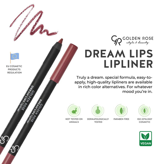 Golden Rose Dream Lips Lipliner – Long-Lasting, Highly Pigmented Lip Pencil (531)