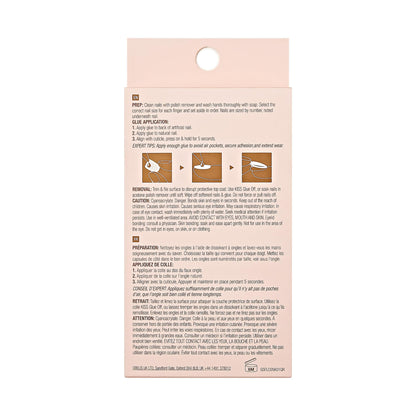 Goldfinger False Nails Kit – Glazed Long Almond Pearl Glitter, Easy Press-On