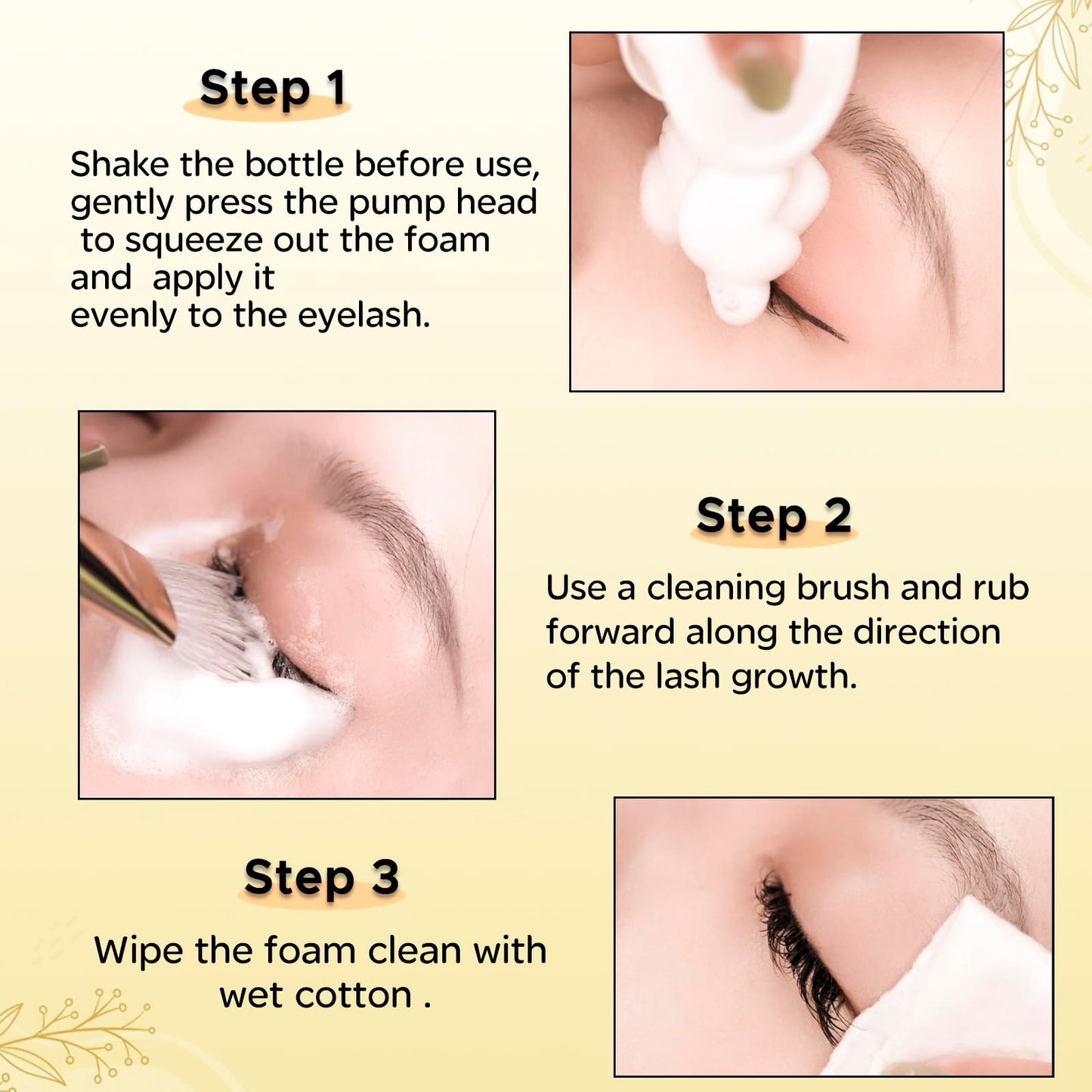 GOLLEEPRO Lash Shampoo – 100 ml Eyelash Extension Cleanser with Brush (Paraben & Sulfate Free)