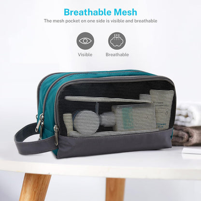 Gonex Travel Toiletry Bag Nylon – Peacock Green, Lightweight & Water-Resistant