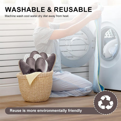 GONG GONG 6 Pairs Non-Slip Disposable Slippers | Crystal Velvet, Washable & Reusable