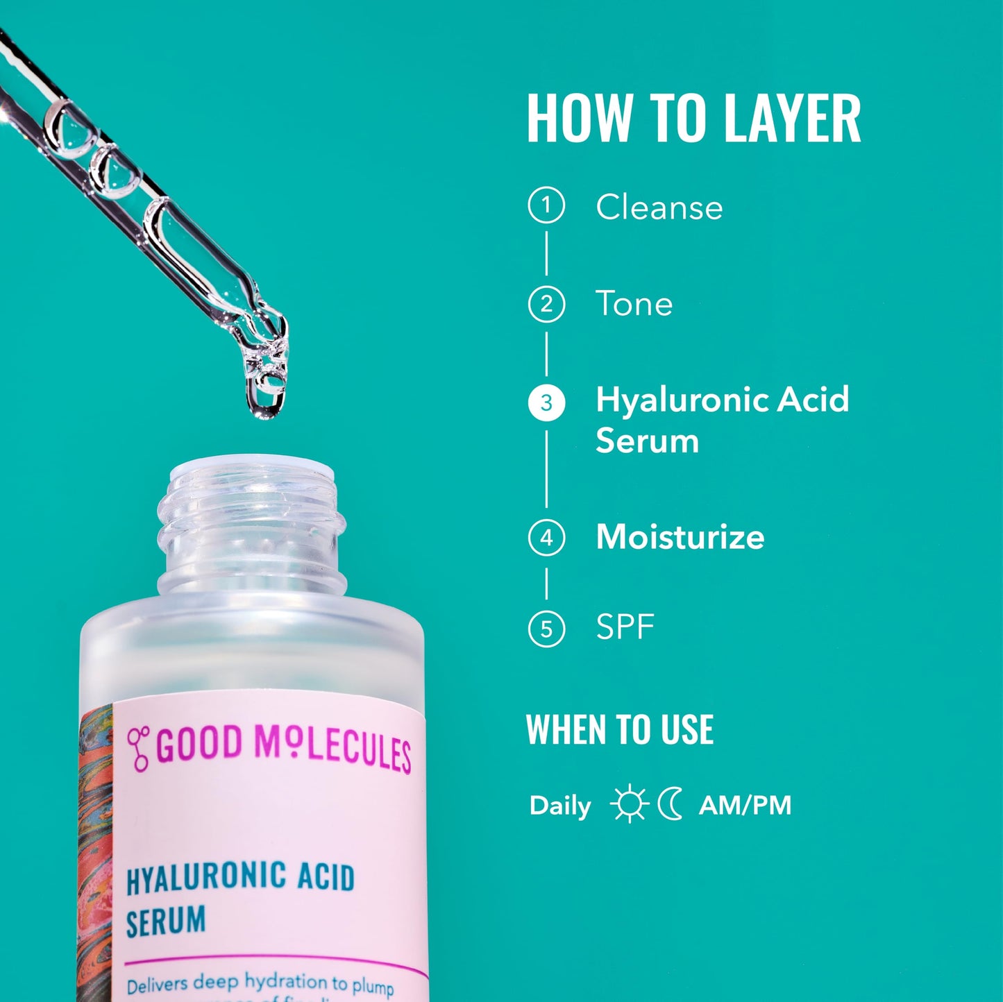 Good Molecules Hyaluronic Acid Serum Pack 2 – 30 ml Each | 1% Hyaluronic Acid, Non-Greasy Hydration
