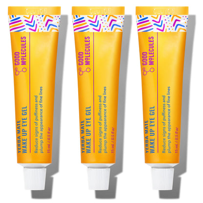 Good Molecules Yerba Mate Wake Up Eye Gel Pack 3 – 15 ml Each | Hydrating Under-Eye Gel with Hyaluronic Acid & Caffeine