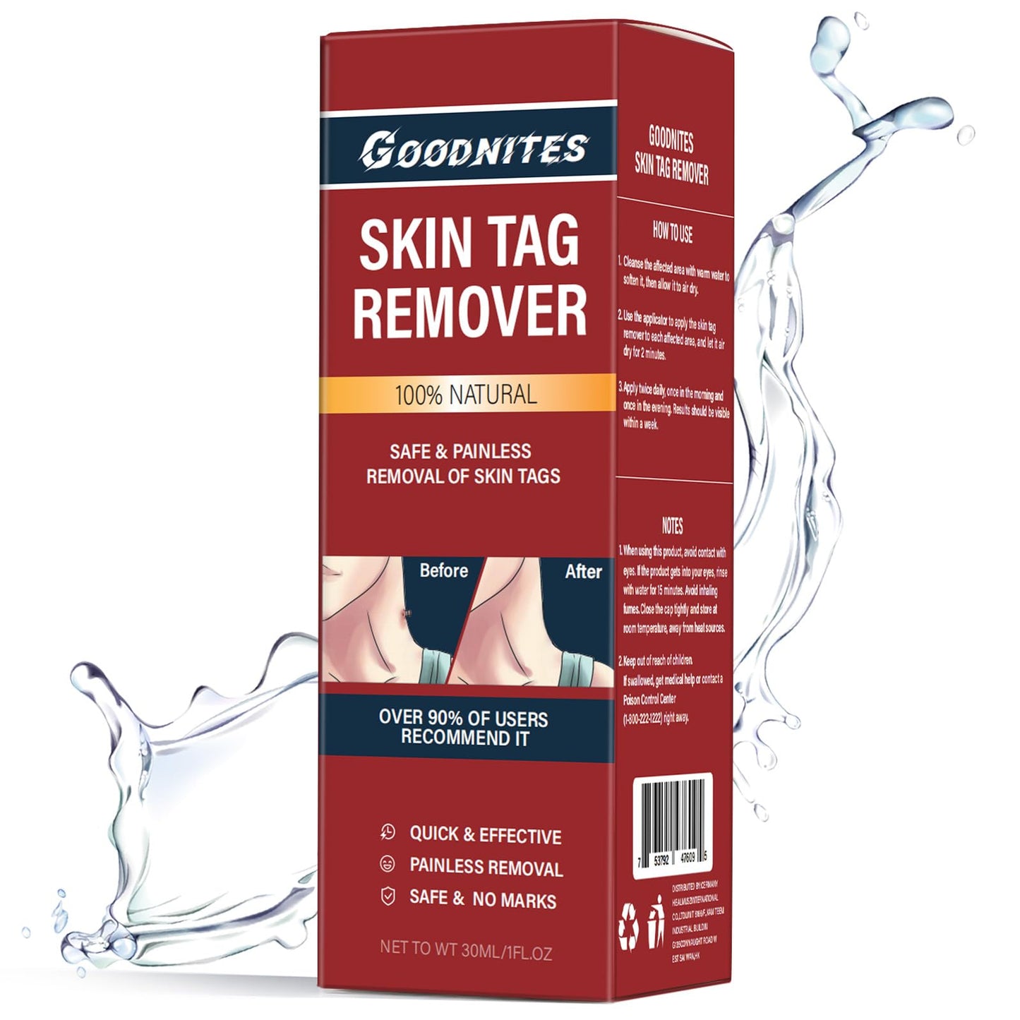 Goodnites Skin Tag Remover – Fast-Acting Gentle Salicylic Acid Formula for Neck, Underarms, Groin | 112 PCS