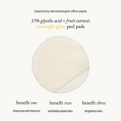 goop Beauty 15% Glycolic Acid Exfoliating Pads – Overnight Peel for Radiant, Smoother Skin | 12 Pack | Paraben & Silicone Free
