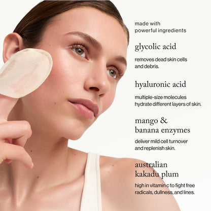 goop Beauty 15% Glycolic Acid Exfoliating Pads – Overnight Peel for Radiant, Smoother Skin | 12 Pack | Paraben & Silicone Free