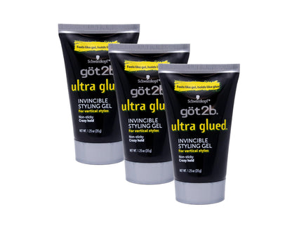 Got2B Ultra Glued Invincible Styling Gel 3-Pack – 1.25 oz Bottles