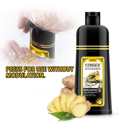 Gowwim Ginger Black Semi-Permanent Hair Dye Shampoo – Quick 5-Min Color, 500ml