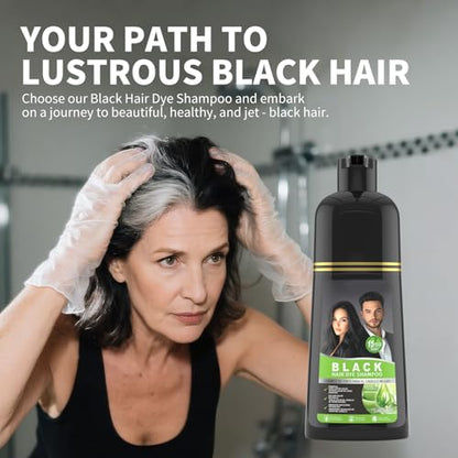 gowwim Black Hair Dye Shampoo – Plant-Based Semi-Permanent Gray Coverage