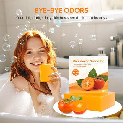 GPP Persimmon Soap Bar – 3 Pcs Odor Control Body Wash (3.53 oz each)