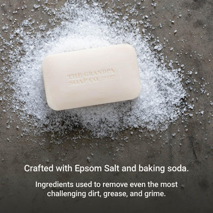 The Grandpa Soap Company Epsom Salt Bar Soap – Deep Cleansing, Vegan, 3 Pack (4.25 oz each)