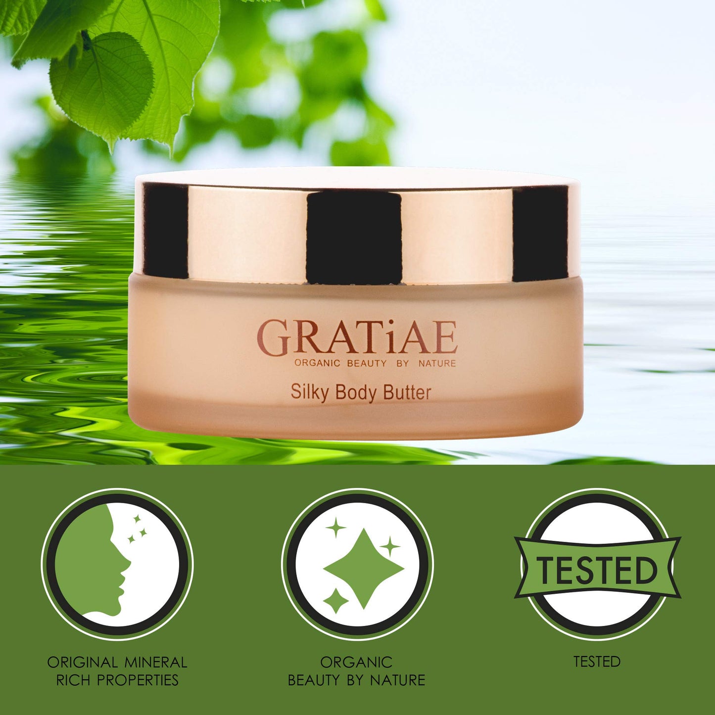 Gratiae Organic Silky Body Butter – Hydrating Shea Cream for Neck & Decollete