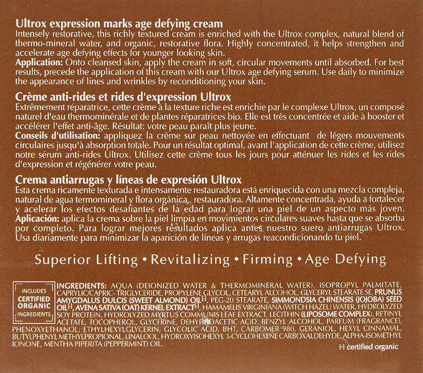 Gratiae Organics Ultrox Expression Marks Anti-Wrinkle Cream – 1.7 oz