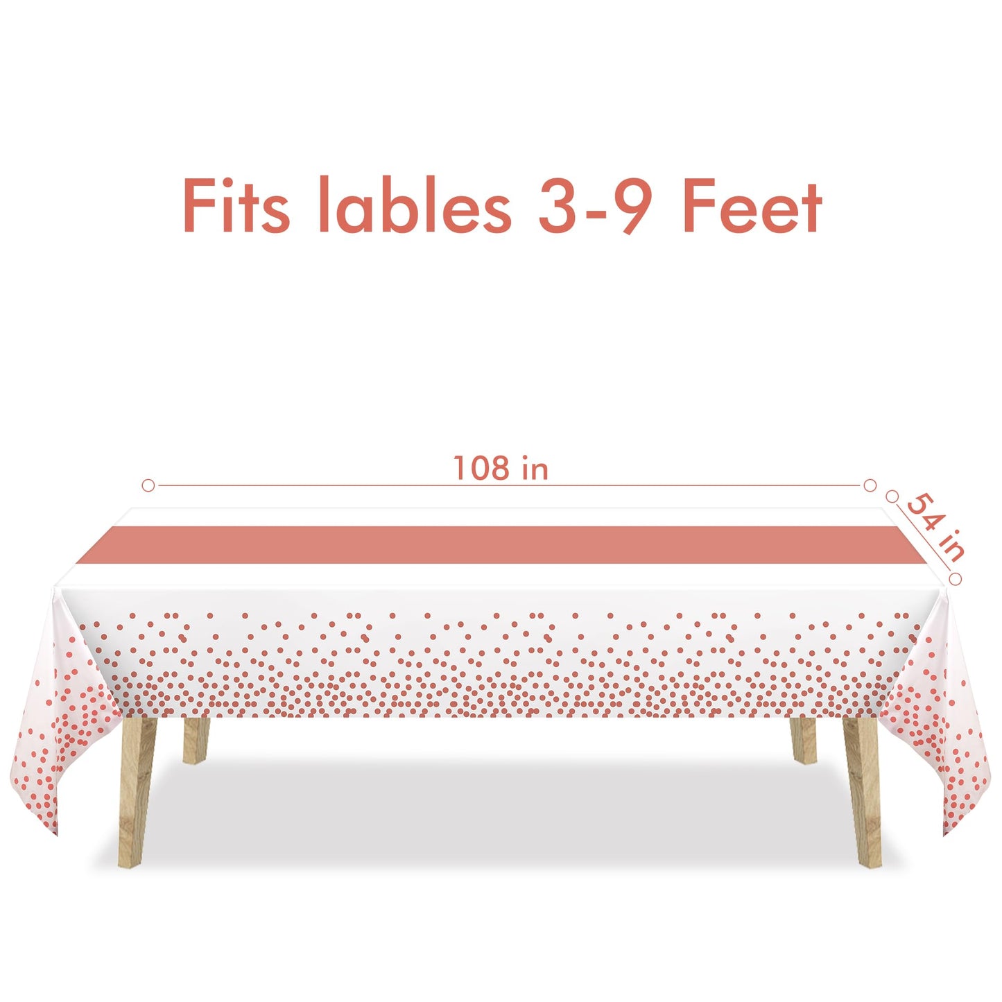 GREATRIL Rose Gold Party Table Covers – 54x108 in, 2-Pack