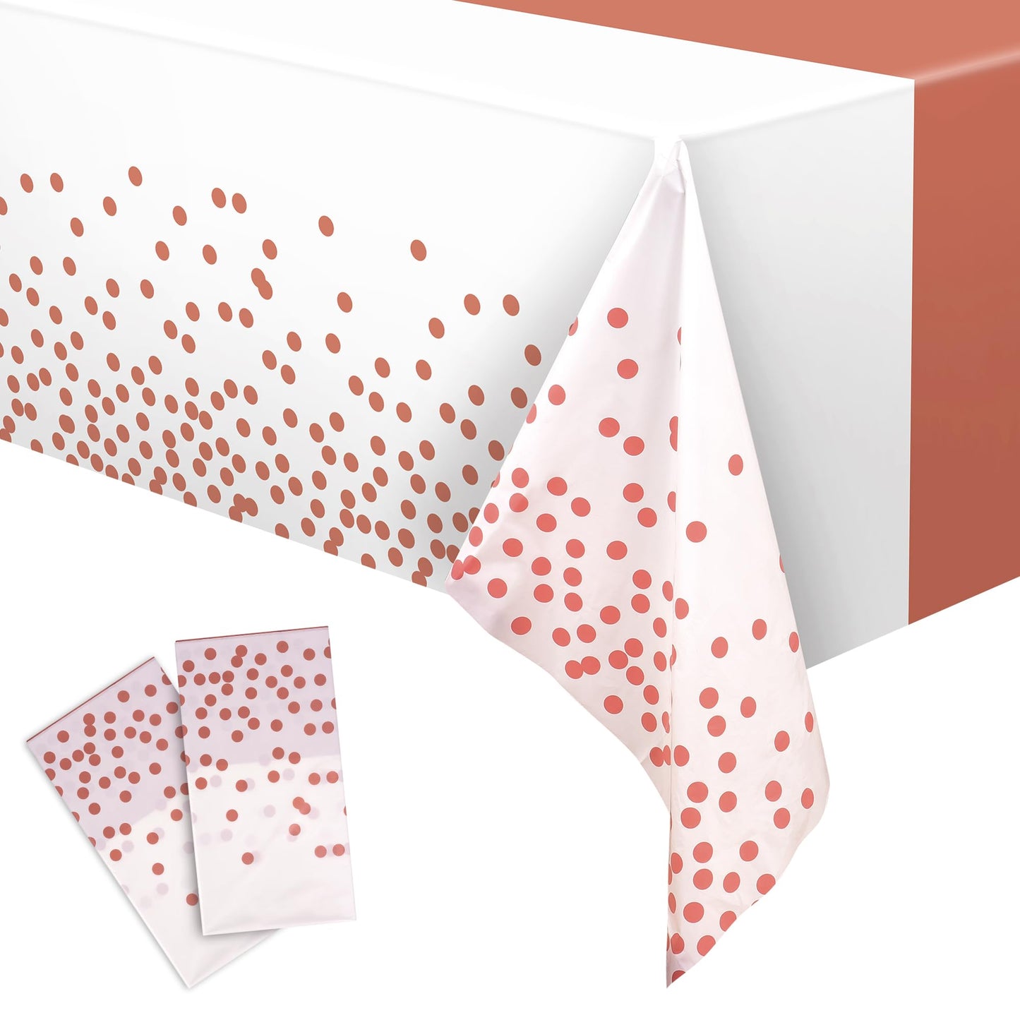 GREATRIL Rose Gold Party Table Covers – 54x108 in, 2-Pack