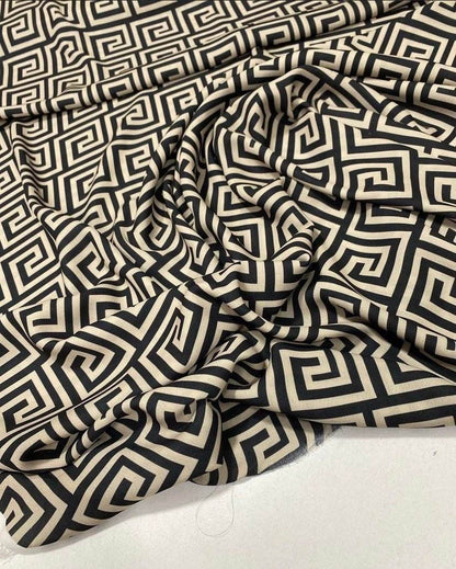 Greek Key Design Fabric by Metre