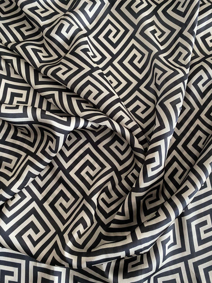 Greek Key Design Fabric by Metre
