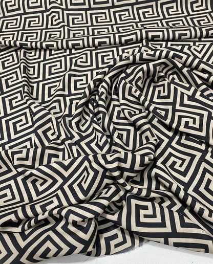 Greek Key Design Fabric by Metre